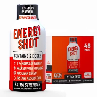 (48 Pack) GAQ B12 Energy Shots, Pomegranate, Energy Lasts Up to 7+ Hours - Image 1 of 4