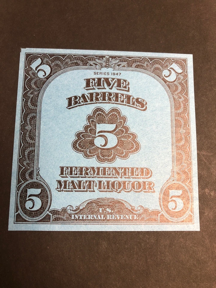 US REA194 1947 5 Barrel Fermented Malt Liquor Beer Stamp Mint XF NH - Image 1 of 1