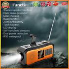 Solar Hand Crank Radio LED Flashlight Multifunctional Radio for Outdoor (Orange)