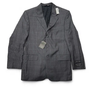 Giacca Blazer Jos A Bank Travelers Collection Grigio Plaid Lana 39R Nuova con etichette Uomo - Foto 1 di 23