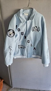 Rare YoungLA 569 Carolina Blue Letterman Varsity Jacket Men’s Size XXL NWT - Picture 1 of 14