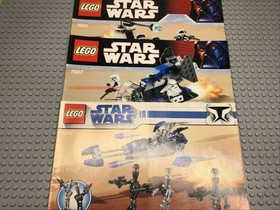 Lego Star Wars Battle Pack Instructions, 8015, 7667, and 7668.