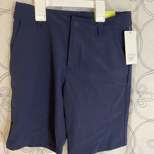 New All In Motion Boys Size 10 Golf Shorts Navy Blue Adj Waist UV Protection - Picture 1 of 8