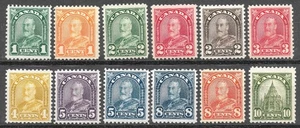 Estampillas postales del almirante canadiense MLH 1930-1931, Scott #162* a #173**, cv $80+ - Imagen 1 de 3