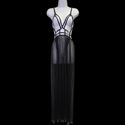 Sexy vestido de copa abierta Leg Avenue Your Alway malla transparente lencería gótica bruja Foto 1 de 4