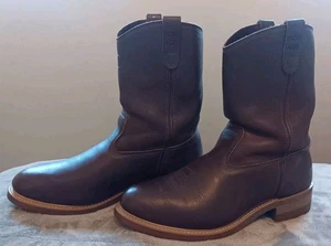 IRON AGE 669 Men's Brown Leather Ropers Steel Toe Work Safety Boot Size 12 W EUC - Picture 1 of 16