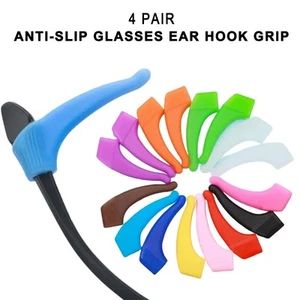 4 Pairs Glasses Anti-Slip Ear Hooks Tip Eyeglasses Grip Non-slip Temple Holder - Picture 1 of 30
