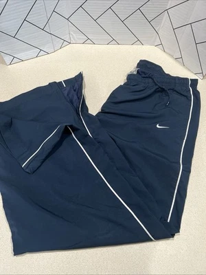 Pantalones deportivos Nike XL vintage de la década de 2000 para hombre azul marino blanco a rayas calentamiento atlético Y2K Foto 1 de 4