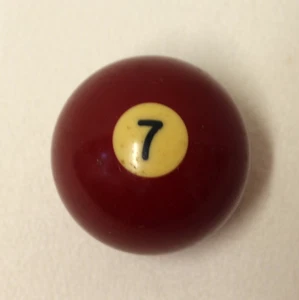 VINTAGE CALLENELLE BELGIEN BILLARD # 7 POOLKUGEL, BURGUNDERROT, 2 1/4 ZOLL DURCHMESSER - Bild 1 von 3