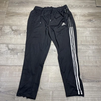 Adidas Pants Mens Extra Large Black AEROREADY Training Track 3-Stripes Ankle Zip - Image 1 of 4