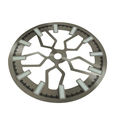 灰色 28.5 毫米骨架手表表盘带绿色发光适用于日本 NH70 机芯 — 第 1/4 张图片