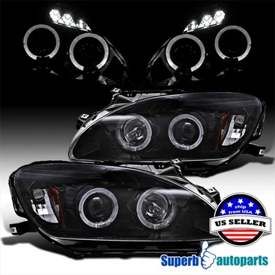 Fits 2004-2009 Honda S2000 Glossy Black Smoke Halo Projector Headlights LED Bar - Изображение 1 из 4