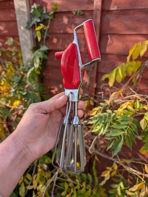 Vintage Mid Century Tala Manual Hand Whisk - Red & Silver - Image 1 of 4