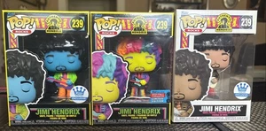 Funko Pop! JIMI HENDRIX Black light SET #239 2021 NYCC & Funko Shop Exclusive! - Picture 1 of 4