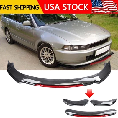 Carbon Fiber Red Front Bumper Lip Spoiler Splitter Kits For Mitsubishi Galant - Изображение 1 из 4