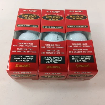 Bolas de golfe SPALDING TOP FLIGHT XL 2000 super titânio 9 bolas brancas novas em folha - Imagem 1 de 4