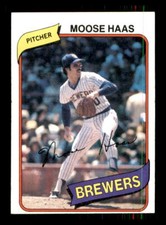 1980 Baseball Topps Moose Haas Milwaukee Brewers #181 1