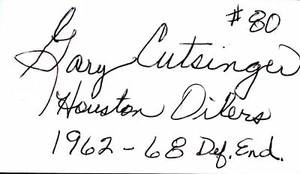 Gary Cutsinger signed autographed Auto 3.5 x 2 Cut Oilers Oklahoma State - Picture 1 of 1