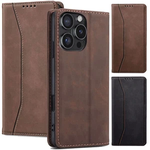 Für Apple iPhone 16 PRO MAX 16 PLUS Flip Leder Wallet Case Folio Handy Hülle - Bild 1 von 24
