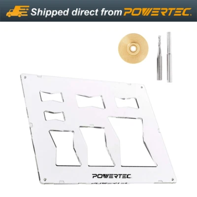 POWERTEC Router Bits Solid Brass Inlay Kit with Butterfly Template Decor Bowtie