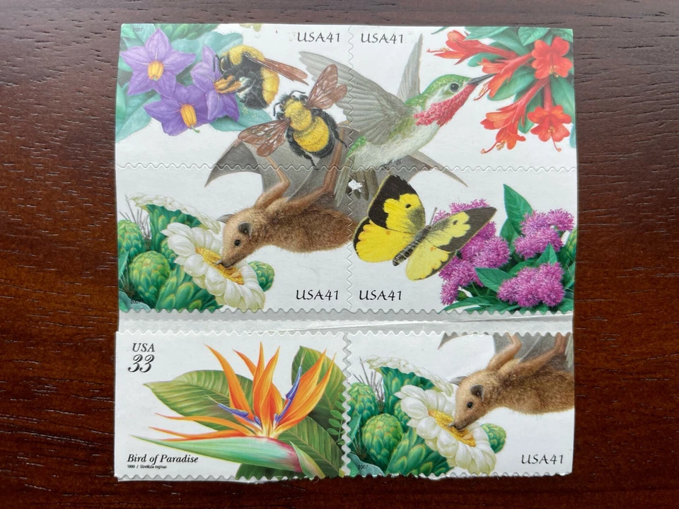 US STAMPS Scott #4153-4156 Pollination 2007 41c Vintage Postage Stamps - 5   - Image 1 of 1