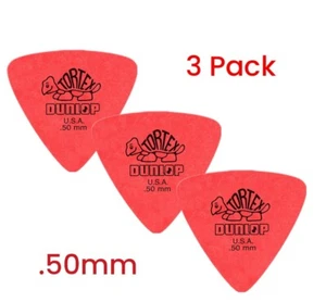 Dunlop Tortex® Triangle Guitar Pick .50mm 3 Pack, Red - Picture 1 of 6