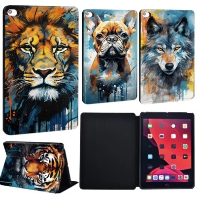 Animal Leather Stand Cover Case For Apple iPad 234/5/6/7/8/9/10/Mini/Air/Pro+Pen - Image 1 of 4