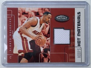 2002-03 Hoops Hot Prospects Hot Materials #HM-AM Alonzo Mourning Miami Heat HOF