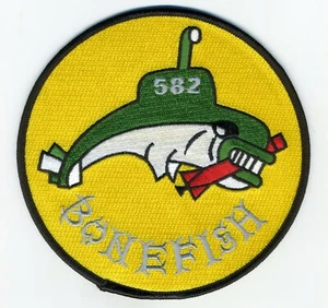 USS Bonefish SS 582  Subfish w/torpedo in mouth % inch Fully Emb B325 - Picture 1 of 1