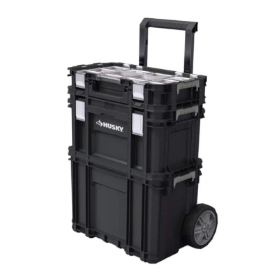 22 in. Husky Portable Rolling Tool Box on Wheels Cart Part Organizer Storage Bin - Image 1 of 4