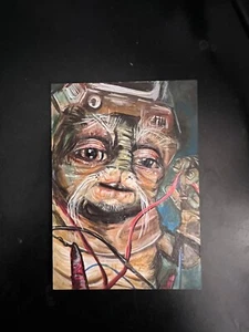 Star Wars Sketch Card Babu Frik Hand Painted 1/1 Card Will Be Signed By Artist - Picture 1 of 2
