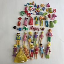 Large Lot 13 Polly Pocket Dolls & Clothes Shoes & Accessories Some Disney Vtg