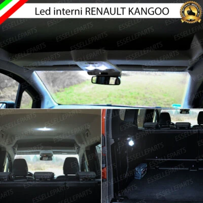 KIT LED INTERNI RENAULT KANGOO MK3 6000K LUCE BIANCO GHIACCIO NO ERROR - Immagine 1 di 4