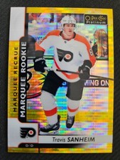 2017-18 OPC O-PEE-CHEE PLATINUM TRAVIS SANHEIM #173 #ed 18/50 SEISMIC GOLD
