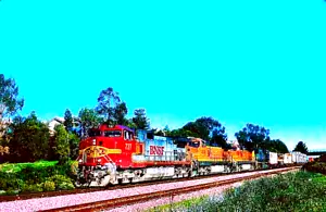 ORIGINAL KODACHROME SLIDE BNSF C44-9W #727 GATELEY, CA DECEMBER 3, 2004 - Picture 1 of 1