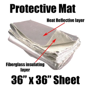 HIGH TEMP HEAT BARRIER BLANKET REFLECTIVE PROTECTIVE MAT FOR RACE CAR MOTORCYCLE - Picture 1 of 1