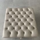 Next Home Gosford Buttoned Leather Cream FootStool Extra Large Storage Opening