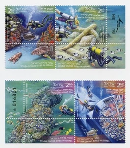 Israel 2022 - Tauchplätze 2 Tab Strips Scott# 2319a-d - MNH - Bild 1 von 1