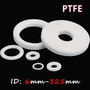 2mm/3mm Thick PTFE White Flat Washers Shim ID 6mm-325mm Flange Sealing Gasket - Picture 1 of 5