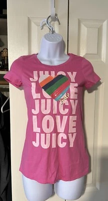 Juicy Couture Gela & Pam Pink “LOVE” Tee Shirt Size Youth 14 - Image 1 of 4