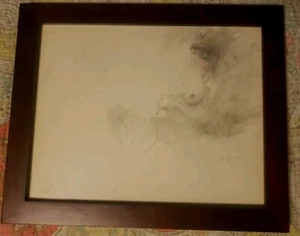 CLAY MCGAUGHY ORIGINAL NUDE SKETCH "LIFE" WATERCOLOR TEXAS ARTIST 10.5" X 13.5"  - Picture 1 of 10