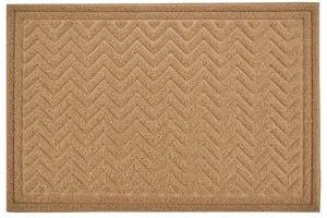 Alfombrilla de puerta grande Chevron coco, 24"" x 35"" tapete antideslizante beige natural - Imagen 1 de 6