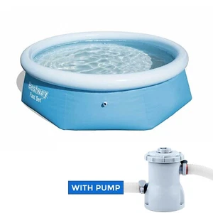 Bestway 8ft Fast Set Family Swimming Pool With Flowclear 300gal Filter Pump - Picture 1 of 11