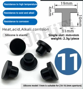 7/16" 11mm Rubber Hole Plugs Thick Panel Plug Compression Push In Stem Bumper - Picture 1 of 5