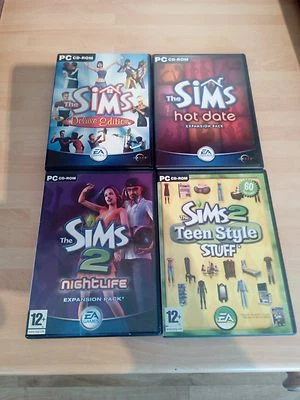 THE SIMS  DELUXE EDITION PC CD ROM BUNDLE X4 GAMES HOT DATE/NIGHTLIFE/TEEN STUFF - Image 1 of 4