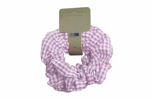 2 Pack Girls Kids Childrens Pink Gingham School Scrunchie, Ponytail Holder - Picture 1 of 1
