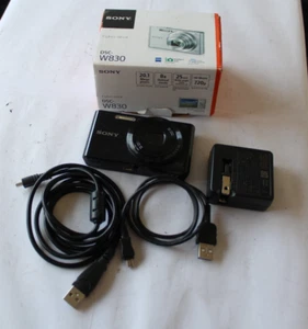 Sony Cyber-Shot Dsc-W830 20.1Mp 8Xoptical Zoom Digital Camera Black - Picture 1 of 8