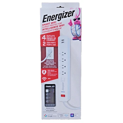 Smart WiFi Surge Protector with 4 AC Ports, 2 USB Ports - Image 1 of 4