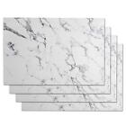 Marble Leather Placemats For Dining Table Waterproof Set Of 4 Marble Decor Fo...