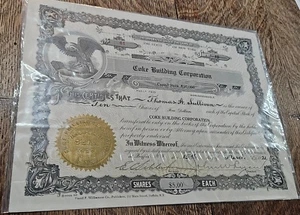 Certificado de stock de Coke Building Corporation 1920 - Imagen 1 de 6